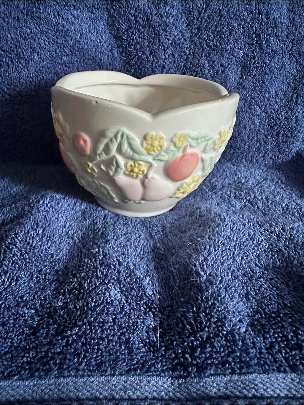 Vintage Embossed Ceramic Planter Or Small Decorative Bowl Made In Japan